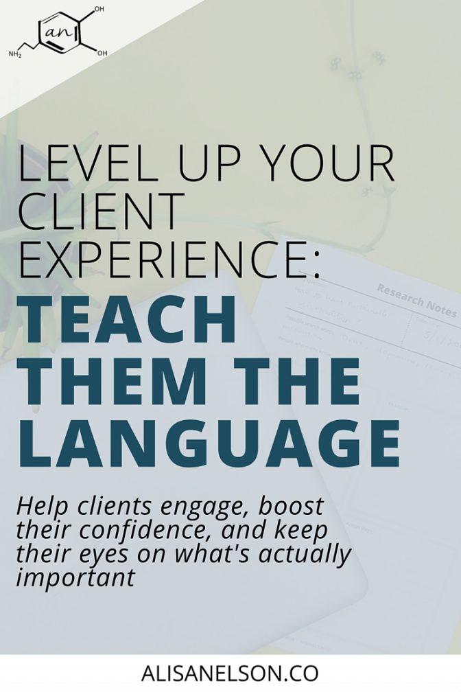 Client experience is an important aspect of your business - but it’s more than website design. Every person you work with needs you to help them navigate the language of your field. Are you making sure your clients feel confident and capable or are they wandering around lost, stuck, and confused? Instead of getting frustrated by their questions or lack of follow through, make it a priority to educate. Read on for tips on how to incorporate education into your client experience from learning methods down to the details. Help clients engage, boost their confidence, and keep their eyes on what's actually important. Read more at http://alisanelson.co